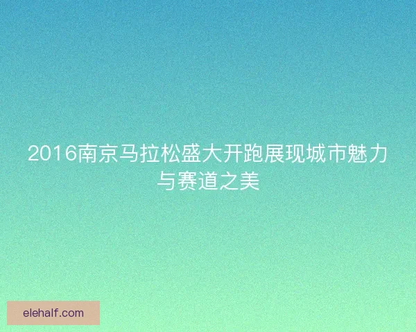2016南京马拉松盛大开跑展现城市魅力与赛道之美 2016南京马拉松盛大开跑展现城市魅力与赛道之美